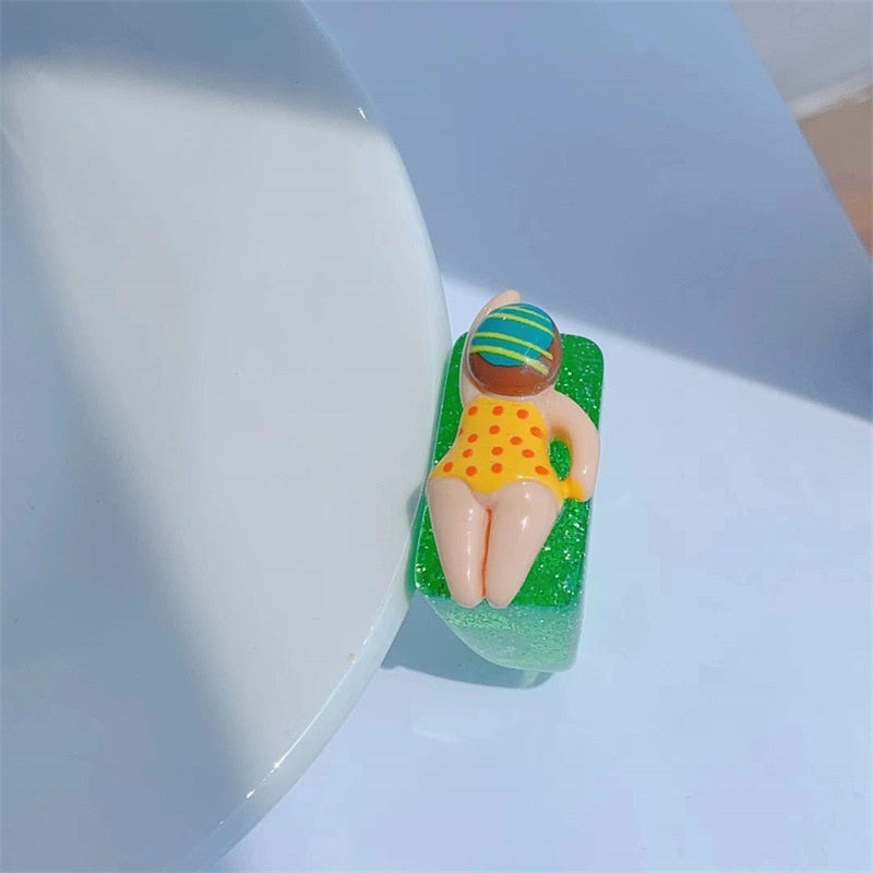 Swimming Person Resin Ring