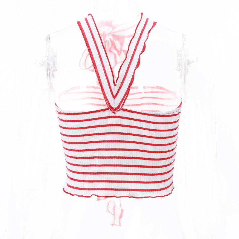 Knitted Striped Y2K Tube Crop Top