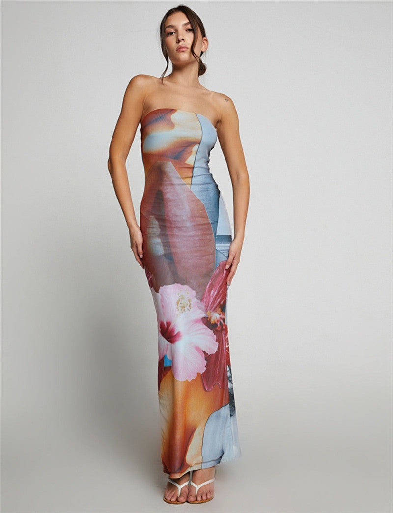 Floral Tube Maxi Dress