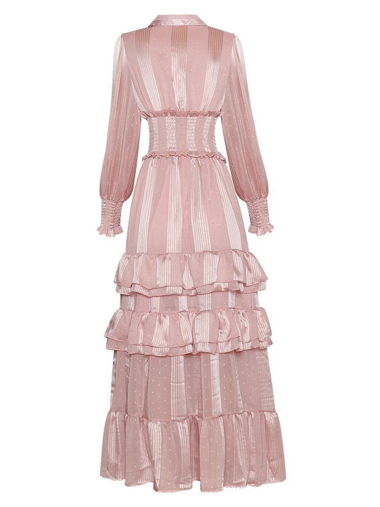 Ruffle Elegant Lace Maxi Dress