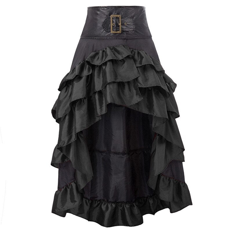 Vintage Steampunk Ruffle Gothic Skirt