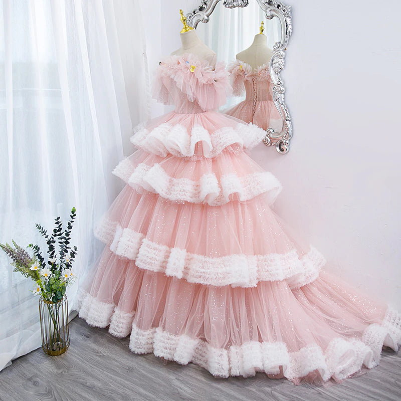 Sweet Pink Cottagecore Gown