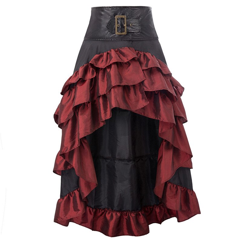 Vintage Steampunk Ruffle Gothic Skirt