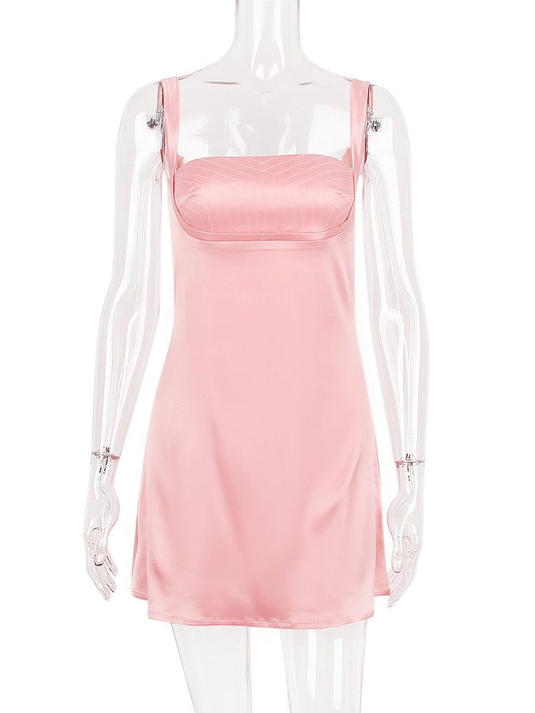 Pink Simple Mini Dress