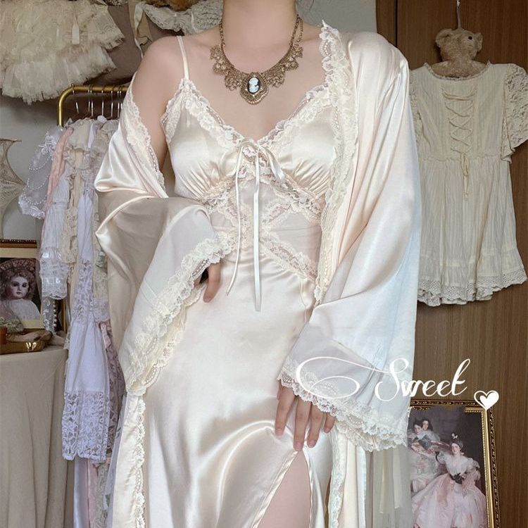 Elegant Long Split Dress Patchwork Lace Dress