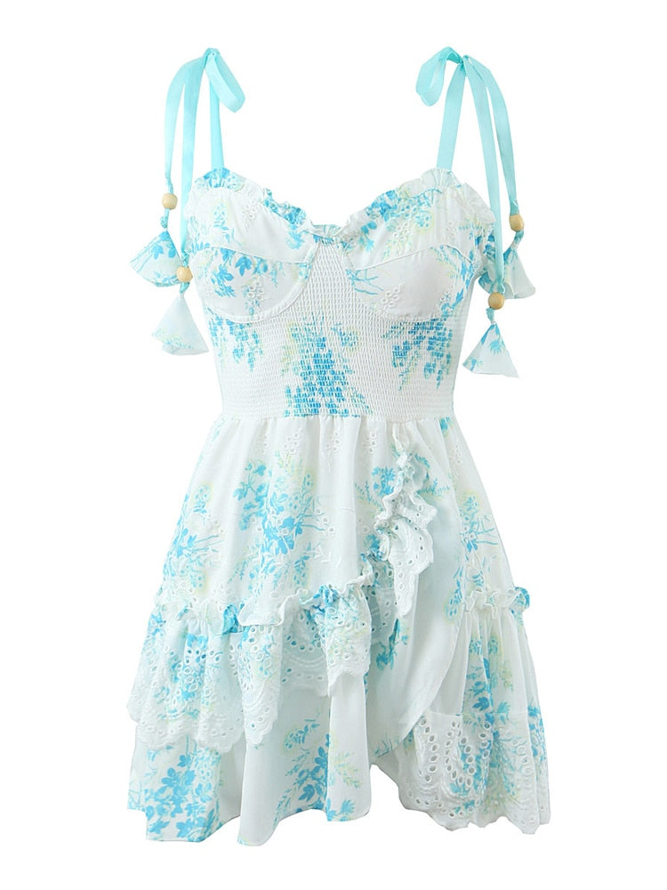 Embroidery Beach Mini Dress