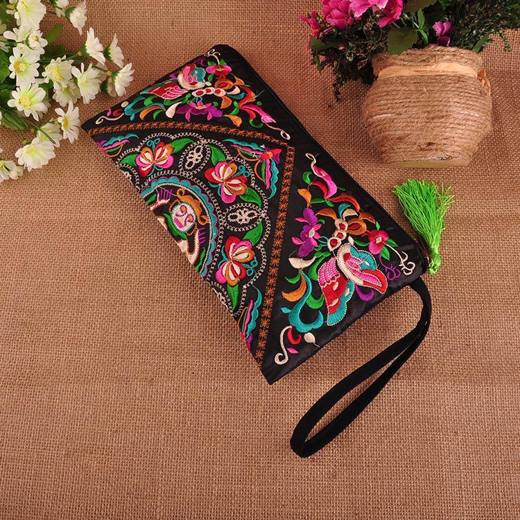 Ethnic Embroidered Flower Handbag