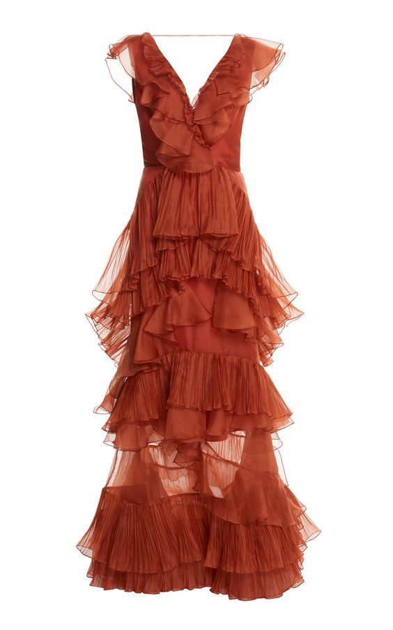 Ruffles Tiered Tulle Maxi Dress