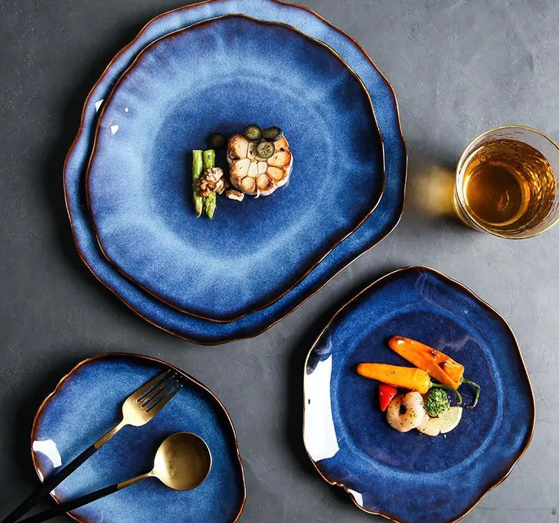 Blue Japanese Ceramic Plate