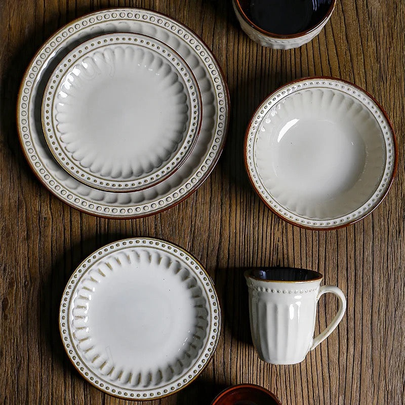 French Beige Ceramic Tableware