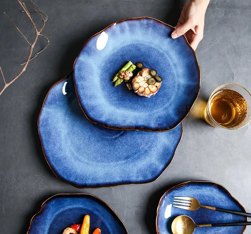 Blue Japanese Ceramic Plate