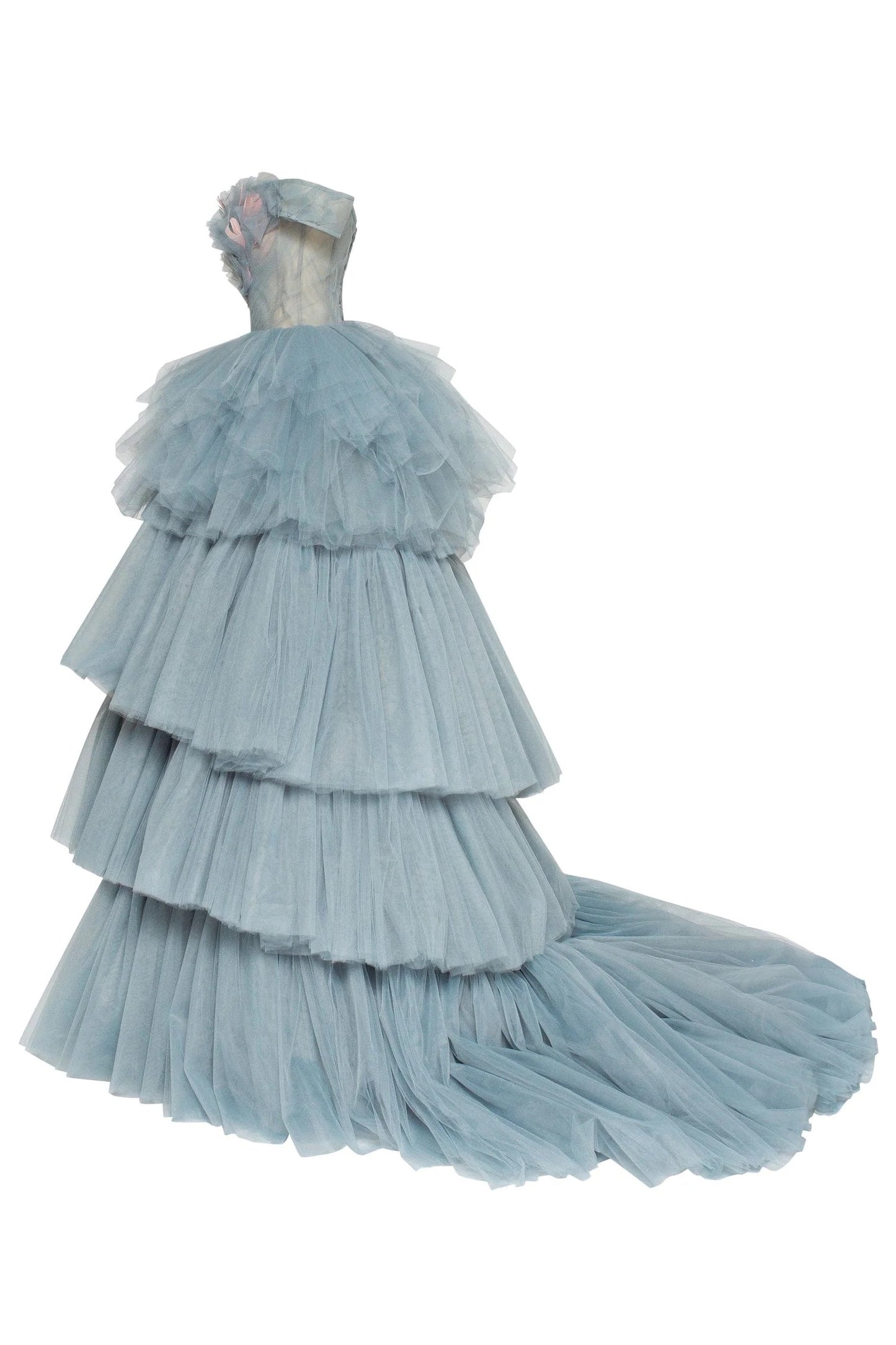 Elegant Tiered Ruffled Tulle Prom Gown