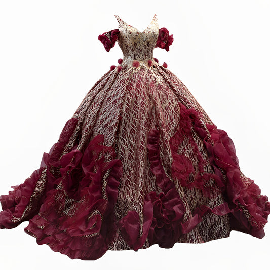 Red Rose Ball Gown