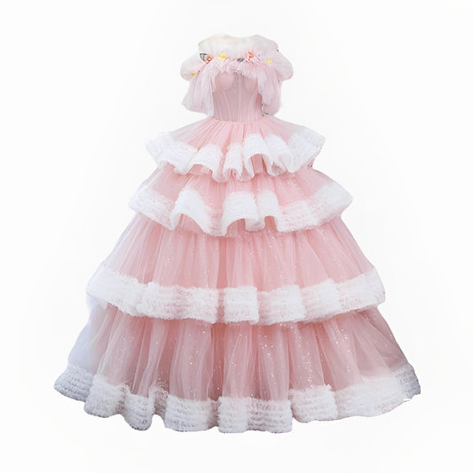 Sweet Pink Cottagecore Gown